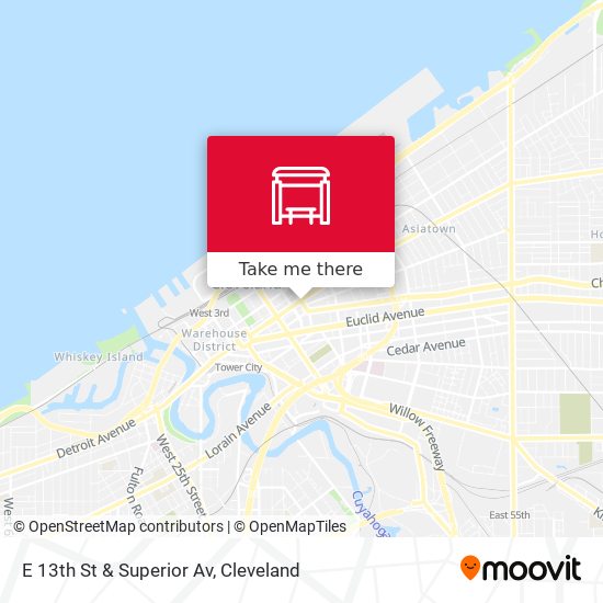 E 13th St & Superior Av map