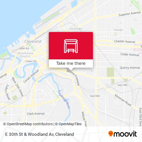 E 30th St & Woodland Av map