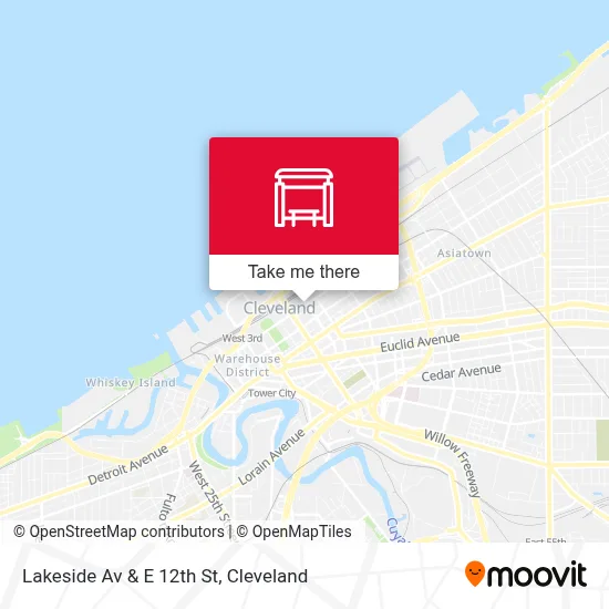 Lakeside Av & E 12th St map