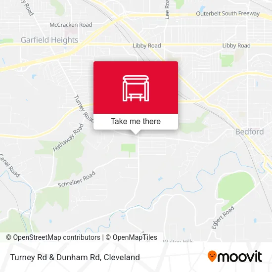 Turney Rd & Dunham Rd map