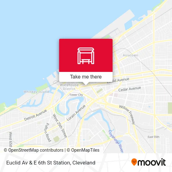 Mapa de Euclid Av & E 6th St Station