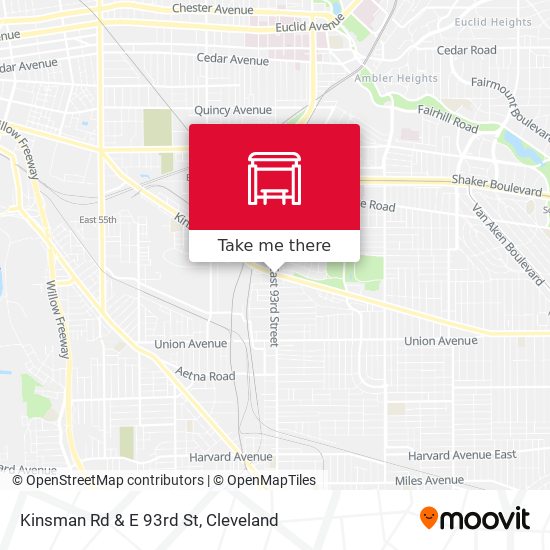 Kinsman Rd & E 93rd St map