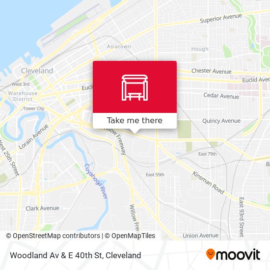 Mapa de Woodland Av & E 40th St