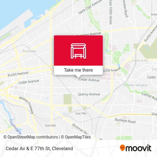 Cedar Av & E 77th St map