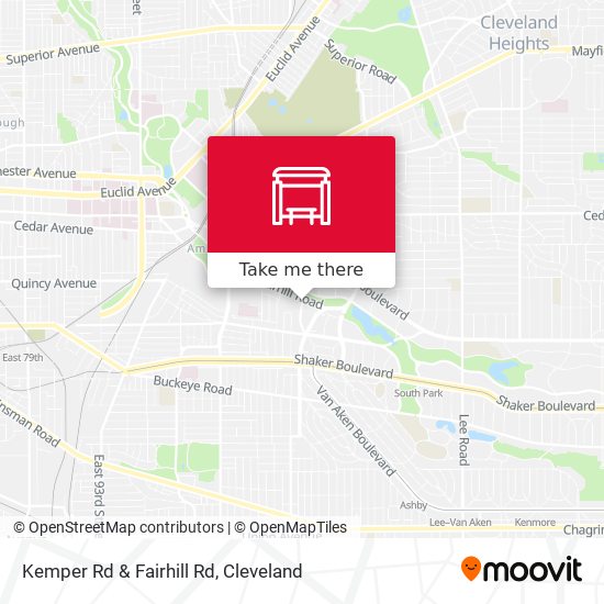 Kemper Rd & Fairhill Rd map