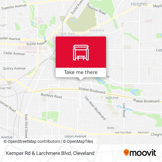 Kemper Rd & Larchmere Blvd map