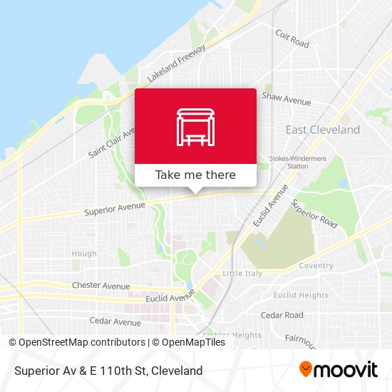 Superior Av & E 110th St map