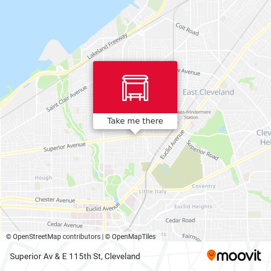 Superior Av & E 115th St map