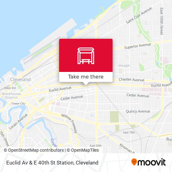 Euclid Av & E 40th St Station map