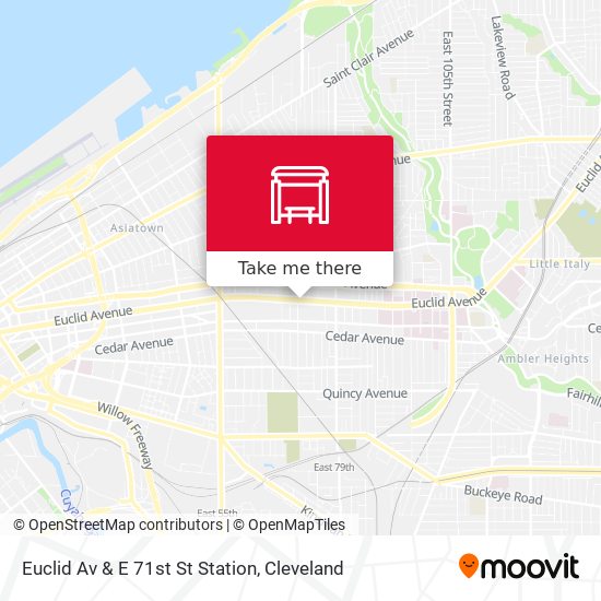 Euclid Av & E 71st St Station map