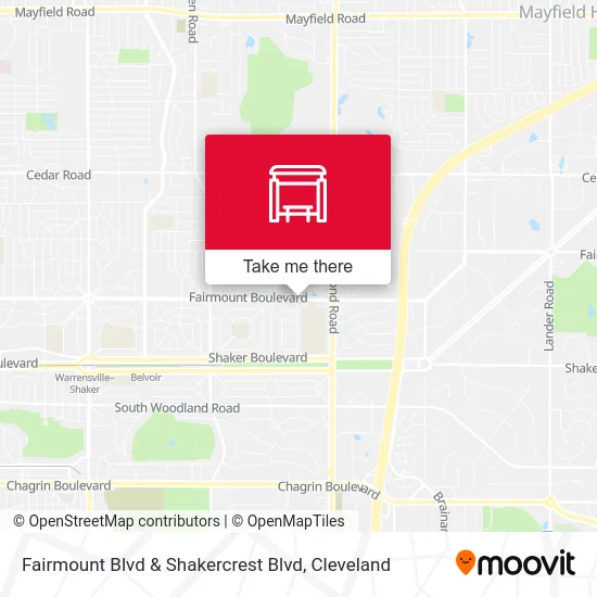 Fairmount Blvd & Shakercrest Blvd map