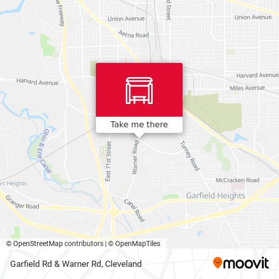 Garfield Rd & Warner Rd map