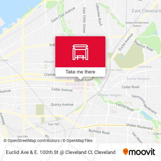 Euclid Ave  & E. 100th St @ Cleveland Cl map