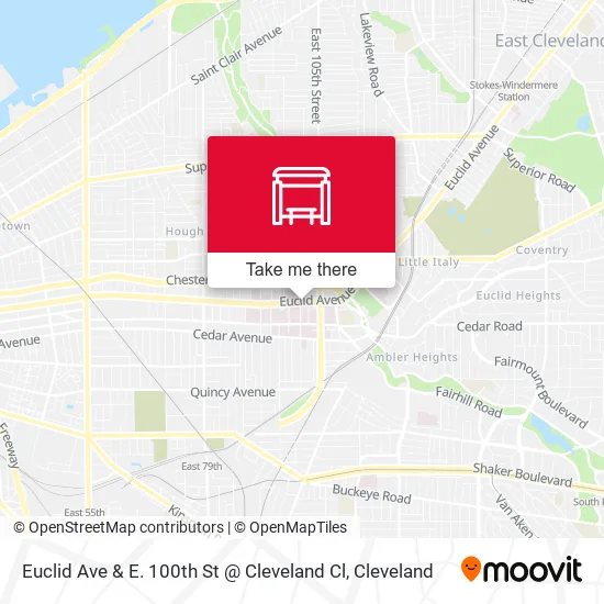 Euclid Ave  & E. 100th St @ Cleveland Cl map