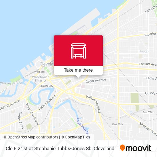 Cle E 21st at Stephanie Tubbs-Jones Sb map