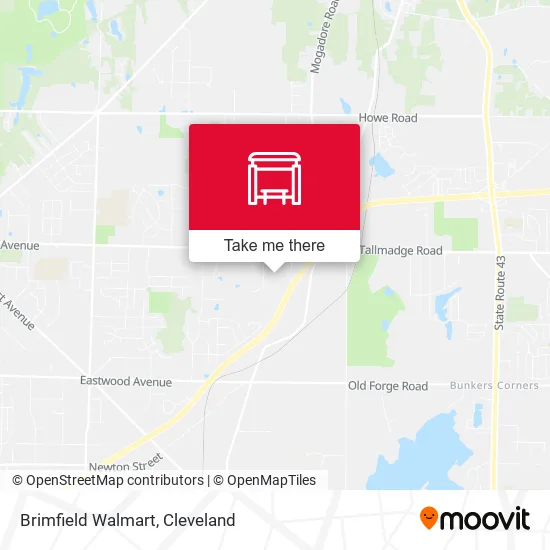 Brimfield Walmart map