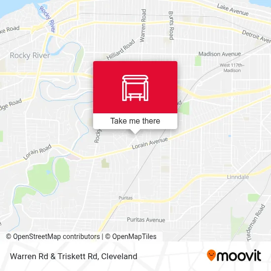 Warren Rd & Triskett Rd map
