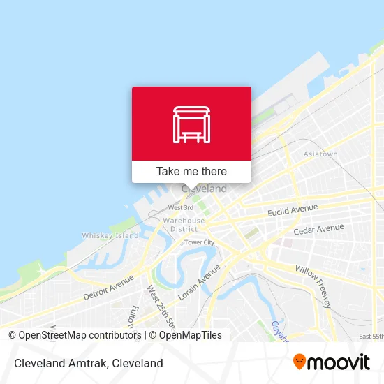 Cleveland Amtrak map