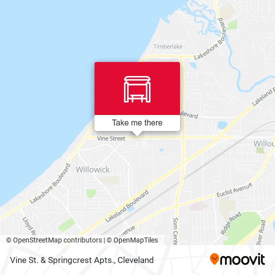 Vine St. & Springcrest Apts. map