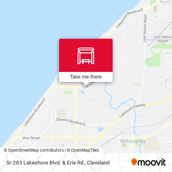 Sr-283 Lakeshore Blvd. & Erie Rd. map