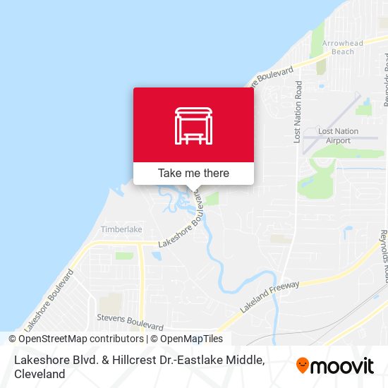 Lakeshore Blvd. & Hillcrest Dr.-Eastlake Middle map