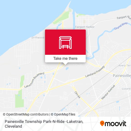 Painesville Township Park-N-Ride -Laketran map