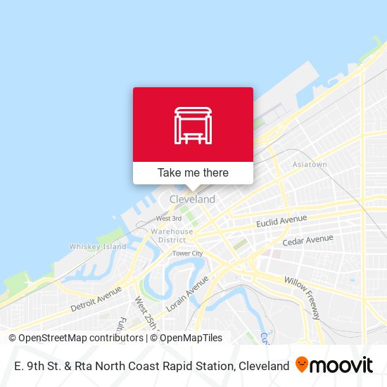 E. 9th St. & Rta North Coast Rapid Station map