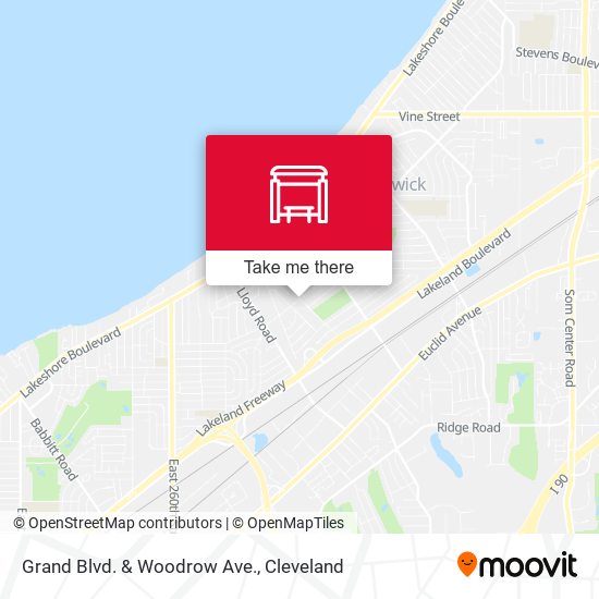 Grand Blvd. & Woodrow Ave. map