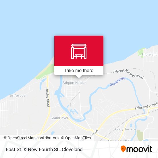 East St. & New Fourth St. map