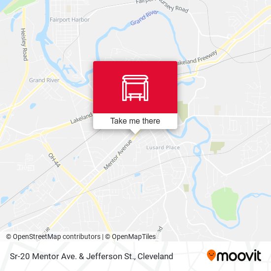 Sr-20 Mentor Ave. & Jefferson St. map