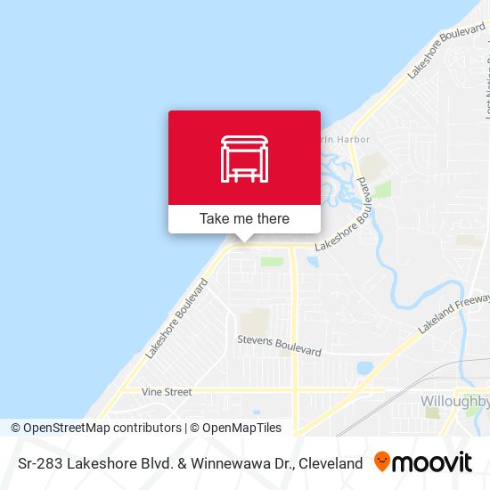 Sr-283 Lakeshore Blvd. & Winnewawa Dr. map