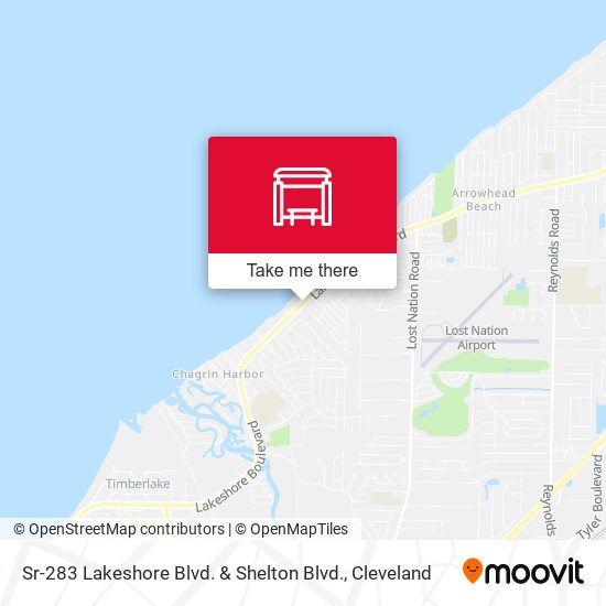 Sr-283 Lakeshore Blvd. & Shelton Blvd. map