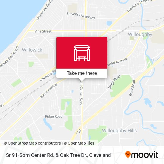 Sr 91-Som Center Rd. & Oak Tree Dr. map
