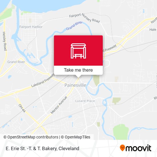 Mapa de E. Erie St.  -T. & T. Bakery