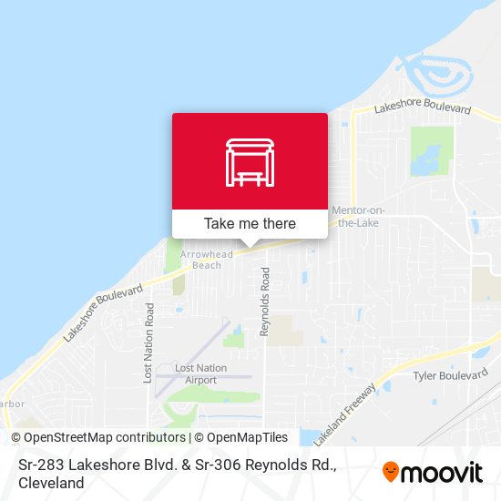 Sr-283 Lakeshore Blvd. & Sr-306 Reynolds Rd. map