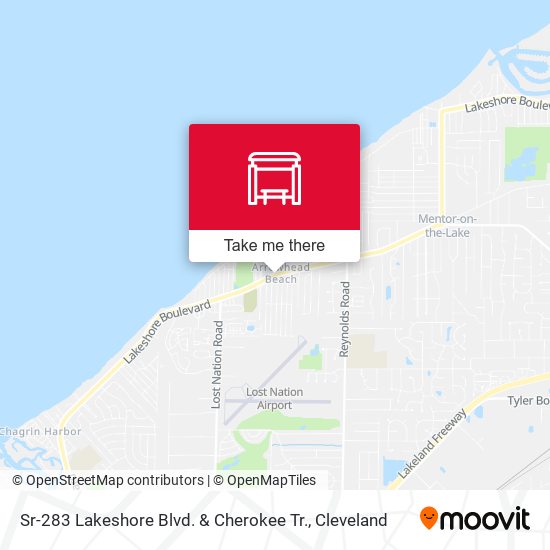 Sr-283 Lakeshore Blvd. & Cherokee Tr. map