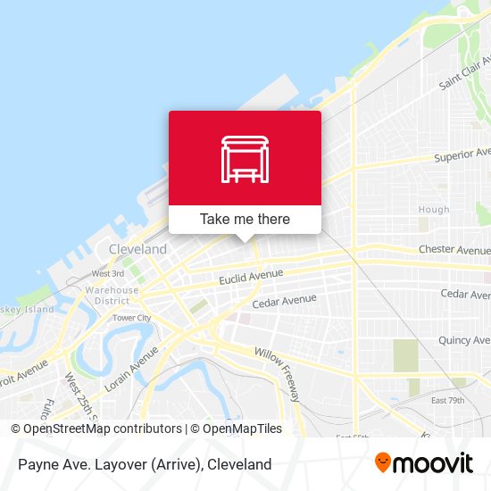 Payne Ave. Layover (Arrive) map