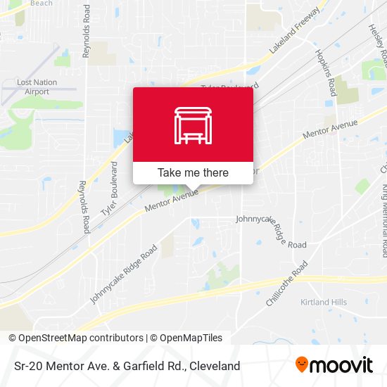Sr-20 Mentor Ave. & Garfield Rd. map