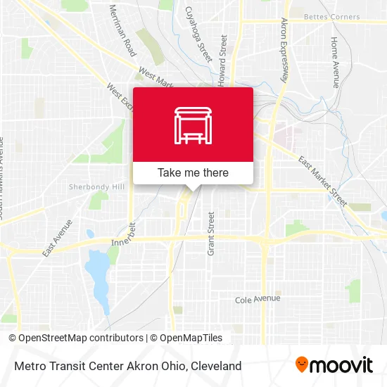 Metro Transit Center Akron Ohio map