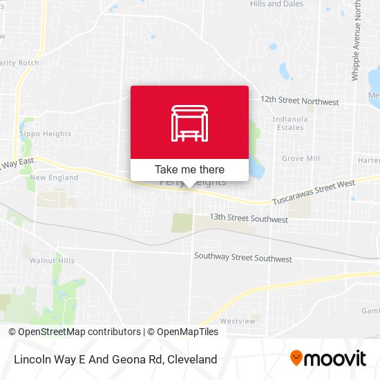 Lincoln Way E And Geona Rd map