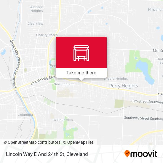 Lincoln Way E And 24th St map