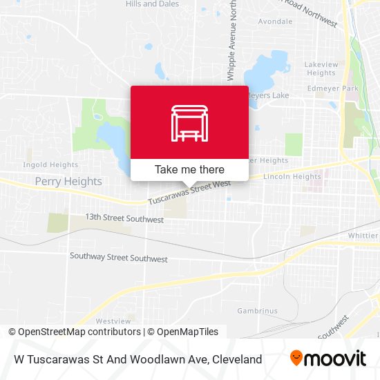 W Tuscarawas St And Woodlawn Ave map