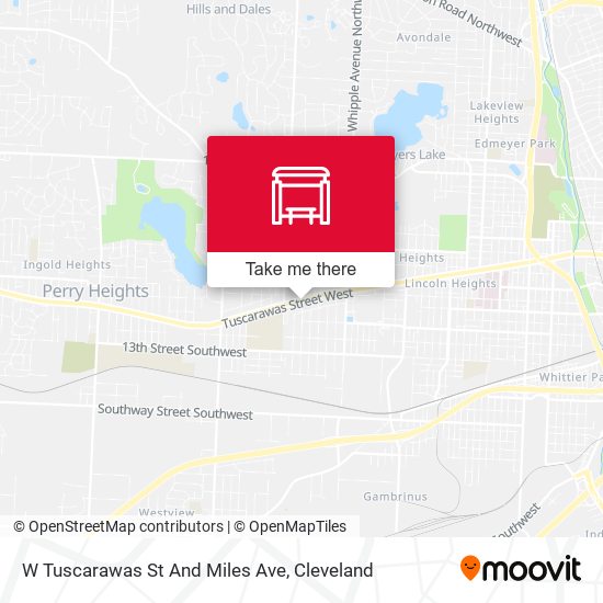 W Tuscarawas St And Miles Ave map