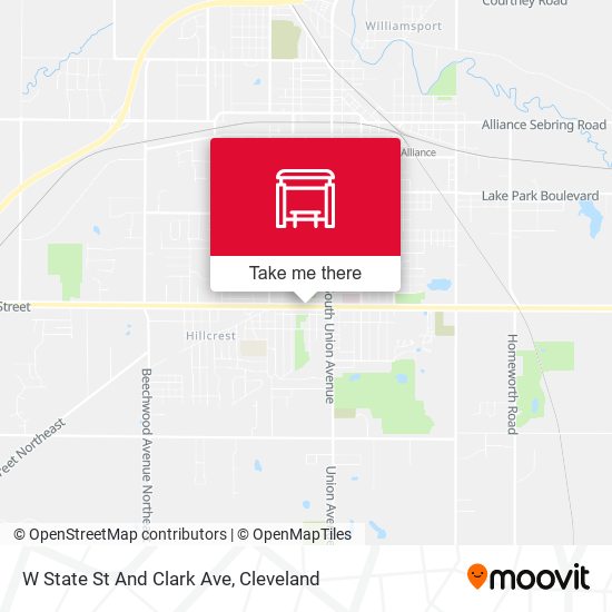 W State St And Clark Ave map