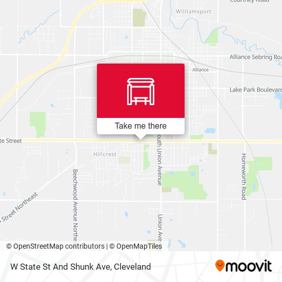 W State St And Shunk Ave map