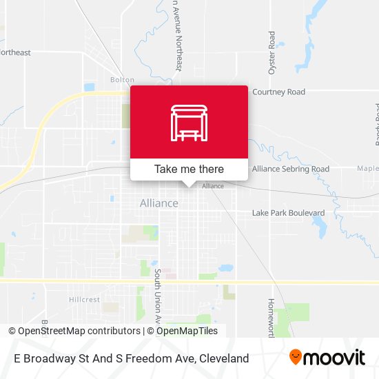E Broadway St And S Freedom Ave map
