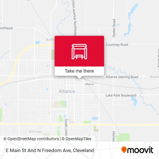 E Main St And N Freedom Ave map