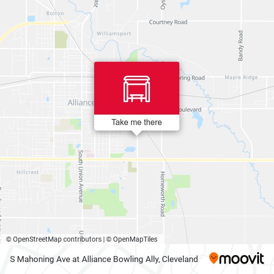 S Mahoning Ave at Alliance Bowling Ally map