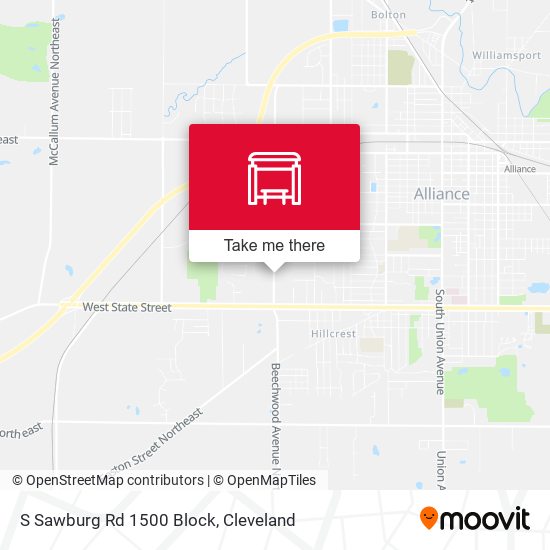 S Sawburg Rd 1500 Block map