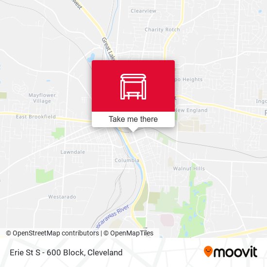 Erie St S - 600 Block map